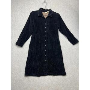 Vintage L.L. Bean Corduroy Button Midi Dress Petite 6 Cottagecore Casual Classic